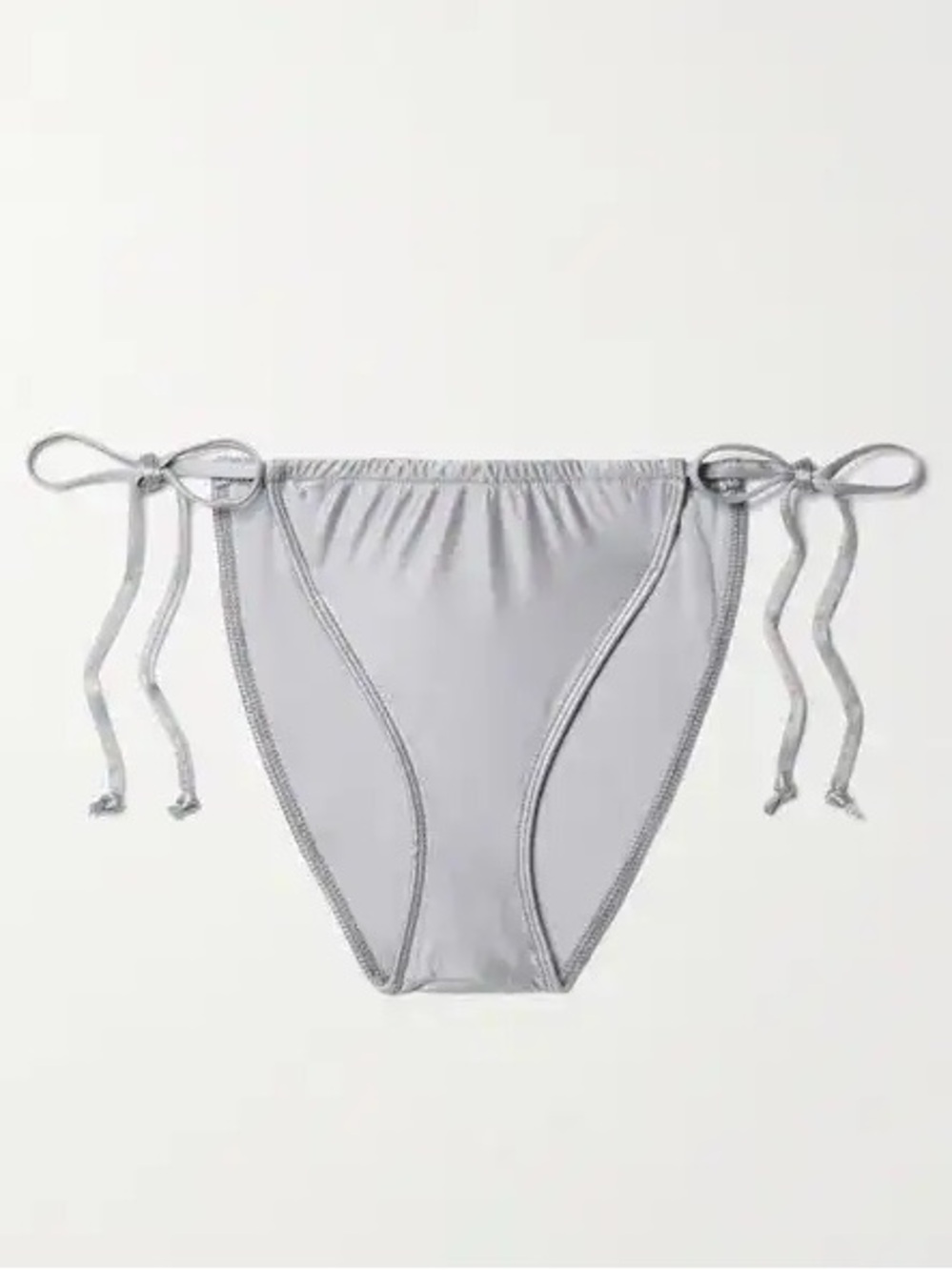 NWT Good American Gathered Stretch-Satin Bikini Briefs - Silver GA Size 6 3X